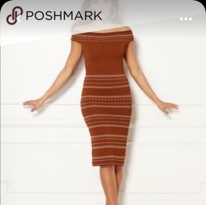 Eva Mendes Sweater Dress, Rodeo Rust, Large.